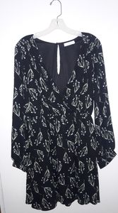 LUSH black & beige/tan print dress